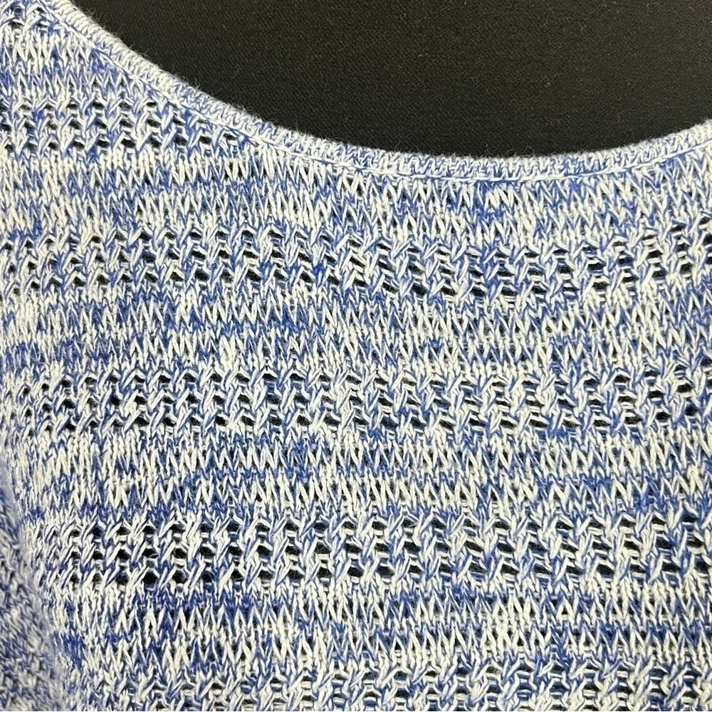 GAP Women's Marled Sleeveless Sweater Crew Neck Size XL Blue White 100% cotton - Picture 4 of 6